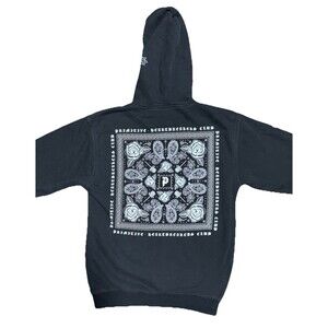 Primitive Sweatshirt Mens Medium Bandana Hoodie Paisley Heartbreaker Club Black